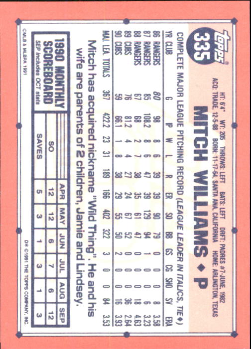 B6824- 1991 Topps Tiffany Baseball Card #s 201-400 -You Pick- 15+ FREE US SHIP - Picture 249 of 359
