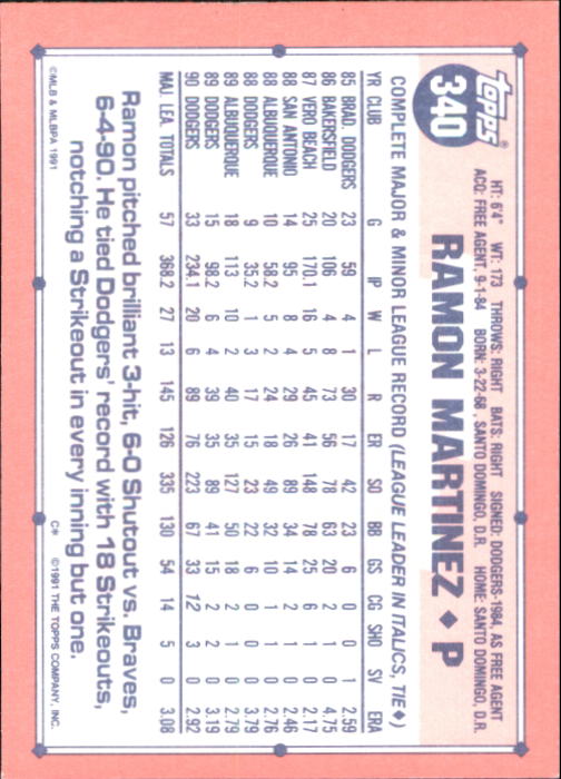 B6824- 1991 Topps Tiffany Baseball Card #s 201-400 -You Pick- 15+ FREE US SHIP - Picture 257 of 359
