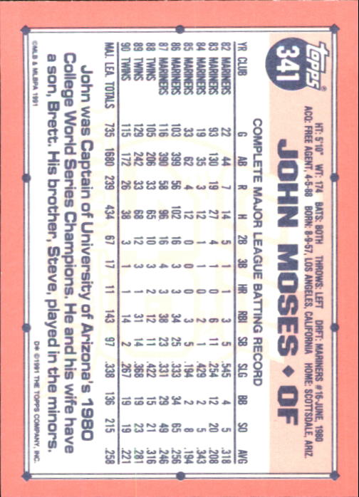 B6824- 1991 Topps Tiffany Baseball Card #s 201-400 -You Pick- 15+ FREE US SHIP - Picture 259 of 359