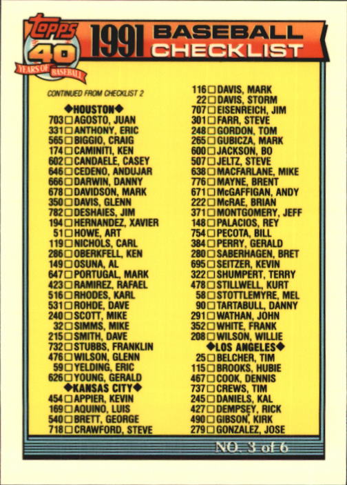 B6824- 1991 Topps Tiffany Baseball Card #s 201-400 -You Pick- 15+ FREE US SHIP - Picture 306 of 359