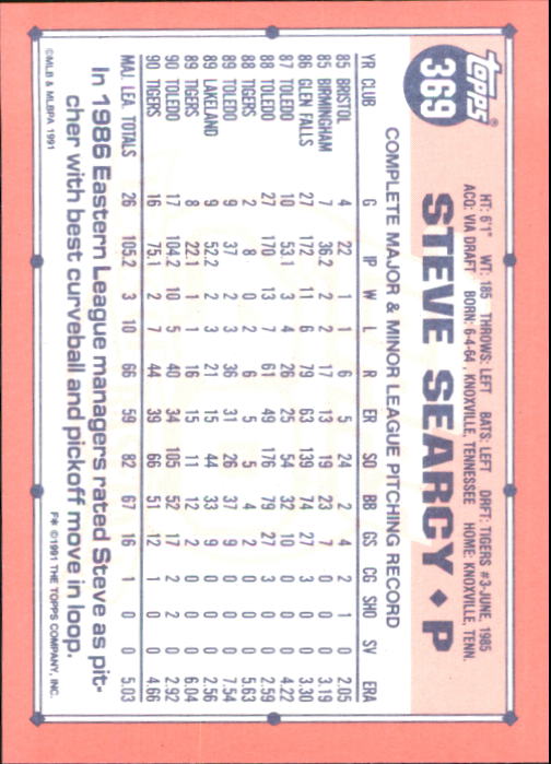 B6824- 1991 Topps Tiffany Baseball Card #s 201-400 -You Pick- 15+ FREE US SHIP - Picture 313 of 359