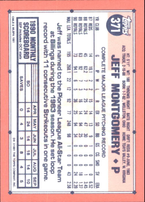 B6824- 1991 Topps Tiffany Baseball Card #s 201-400 -You Pick- 15+ FREE US SHIP - Picture 317 of 359