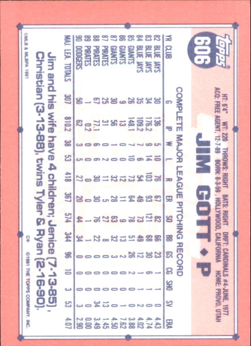 B6824- 1991 Topps Tiffany Baseball Card #s 601-792 -You Pick- 15+ FREE US SHIP - Picture 11 of 355