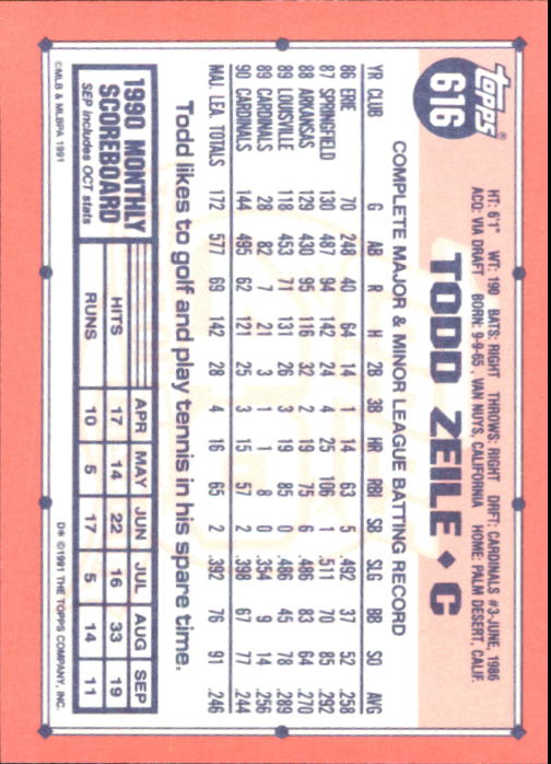 B6824- 1991 Topps Tiffany Baseball Card #s 601-792 -You Pick- 15+ FREE US SHIP - Picture 29 of 355