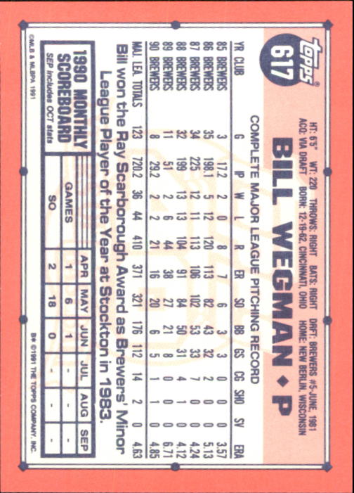 B6824- 1991 Topps Tiffany Baseball Card #s 601-792 -You Pick- 15+ FREE US SHIP - Picture 31 of 355