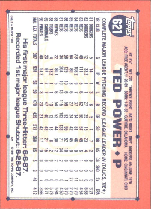 B6824- 1991 Topps Tiffany Baseball Card #s 601-792 -You Pick- 15+ FREE US SHIP - Picture 39 of 355