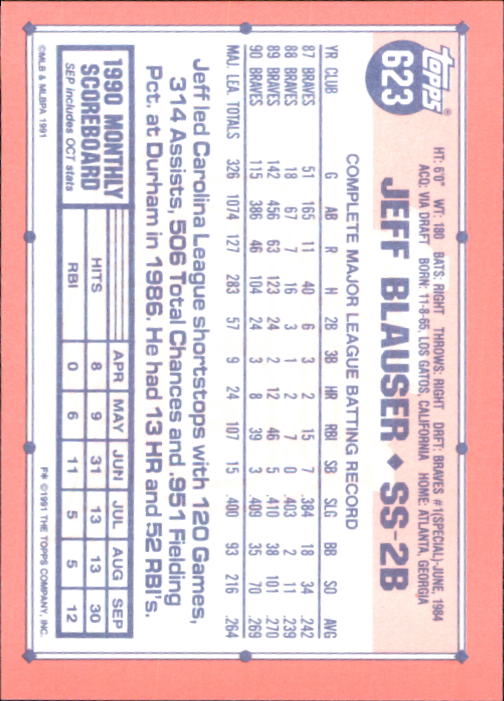 B6824- 1991 Topps Tiffany Baseball Card #s 601-792 -You Pick- 15+ FREE US SHIP - Picture 43 of 355