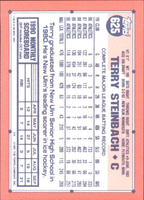 B6824- 1991 Topps Tiffany Baseball Card #s 601-792 -You Pick- 15+ FREE US SHIP - Picture 47 of 355