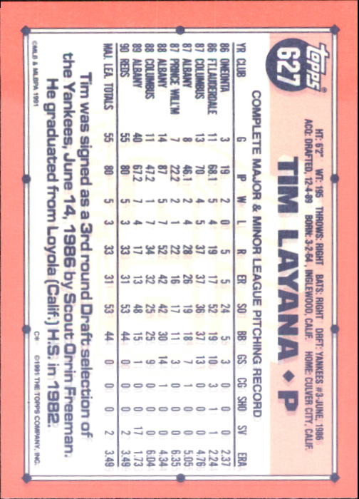B6824- 1991 Topps Tiffany Baseball Card #s 601-792 -You Pick- 15+ FREE US SHIP - Picture 51 of 355