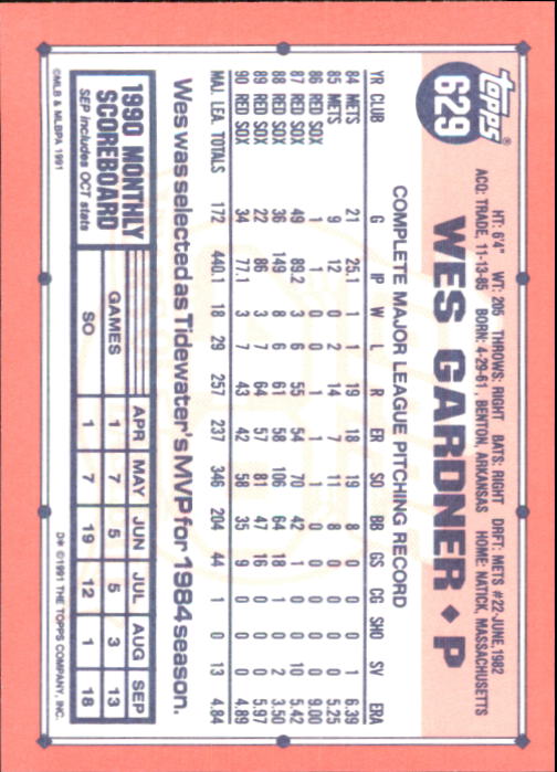 B6824- 1991 Topps Tiffany Baseball Card #s 601-792 -You Pick- 15+ FREE US SHIP - Picture 55 of 355
