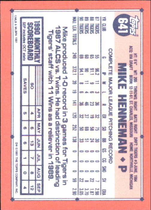 B6824- 1991 Topps Tiffany Baseball Card #s 601-792 -You Pick- 15+ FREE US SHIP - Picture 77 of 355