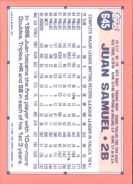 B6824- 1991 Topps Tiffany Baseball Card #s 601-792 -You Pick- 15+ FREE US SHIP - Picture 85 of 355