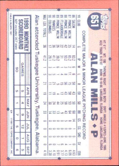 B6824- 1991 Topps Tiffany Baseball Card #s 601-792 -You Pick- 15+ FREE US SHIP - Picture 97 of 355