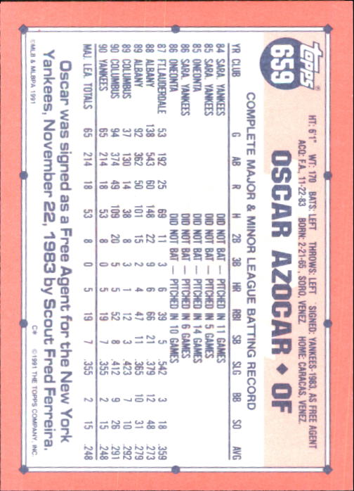 B6824- 1991 Topps Tiffany Baseball Card #s 601-792 -You Pick- 15+ FREE US SHIP - Picture 113 of 355