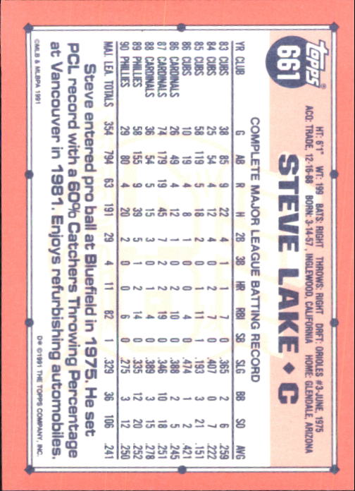 B6824- 1991 Topps Tiffany Baseball Card #s 601-792 -You Pick- 15+ FREE US SHIP - Picture 117 of 355