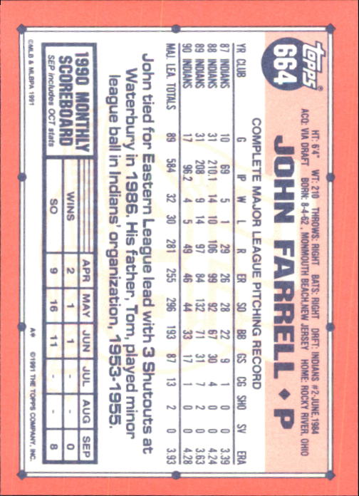 B6824- 1991 Topps Tiffany Baseball Card #s 601-792 -You Pick- 15+ FREE US SHIP - Picture 123 of 355