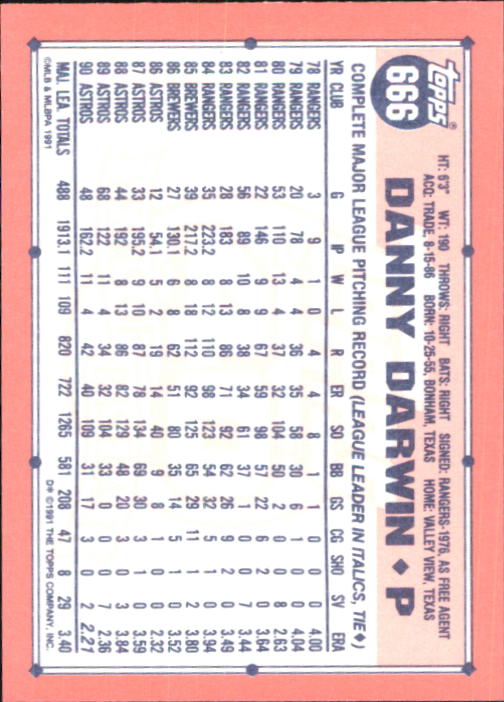 B6824- 1991 Topps Tiffany Baseball Card #s 601-792 -You Pick- 15+ FREE US SHIP - Picture 127 of 355