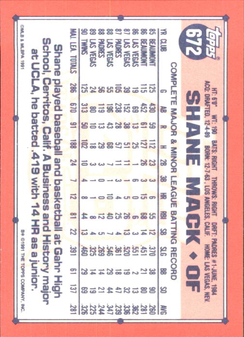 B6824- 1991 Topps Tiffany Baseball Card #s 601-792 -You Pick- 15+ FREE US SHIP - Picture 137 of 355