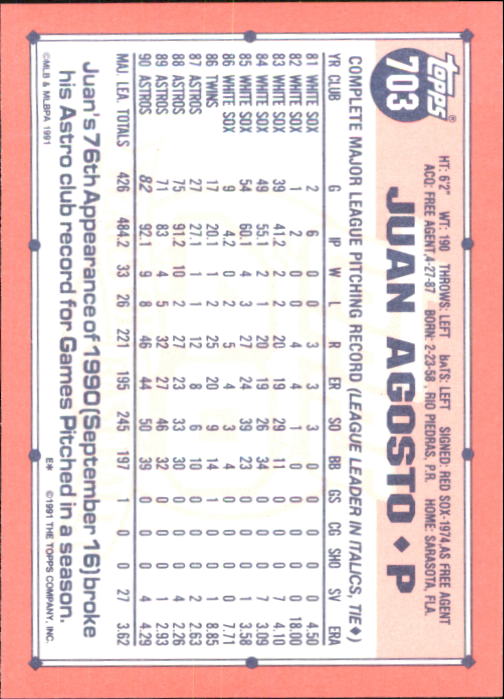 B6824- 1991 Topps Tiffany Baseball Card #s 601-792 -You Pick- 15+ FREE US SHIP - Picture 191 of 355