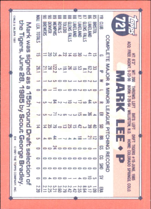 B6824- 1991 Topps Tiffany Baseball Card #s 601-792 -You Pick- 15+ FREE US SHIP - Picture 225 of 355