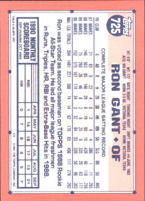 B6824- 1991 Topps Tiffany Baseball Card #s 601-792 -You Pick- 15+ FREE US SHIP - Picture 233 of 355