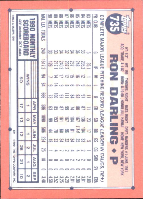 B6824- 1991 Topps Tiffany Baseball Card #s 601-792 -You Pick- 15+ FREE US SHIP - Picture 251 of 355