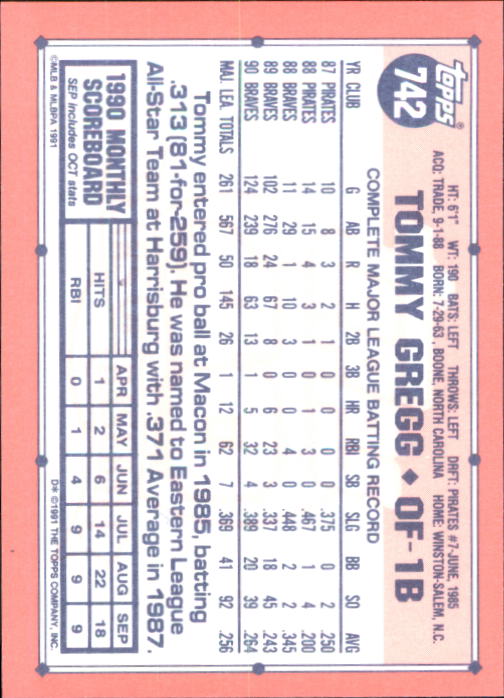 B6824- 1991 Topps Tiffany Baseball Card #s 601-792 -You Pick- 15+ FREE US SHIP - Picture 263 of 355