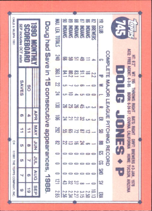 B6824- 1991 Topps Tiffany Baseball Card #s 601-792 -You Pick- 15+ FREE US SHIP - Picture 269 of 355