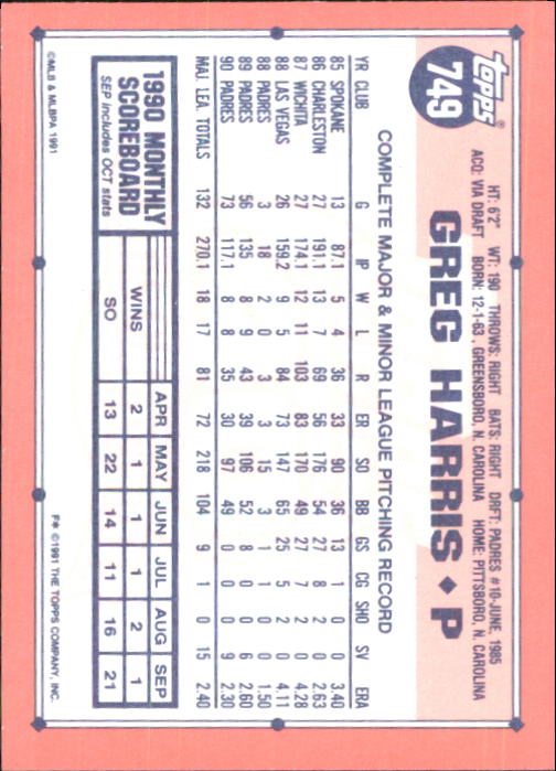 B6824- 1991 Topps Tiffany Baseball Card #s 601-792 -You Pick- 15+ FREE US SHIP - Picture 277 of 355