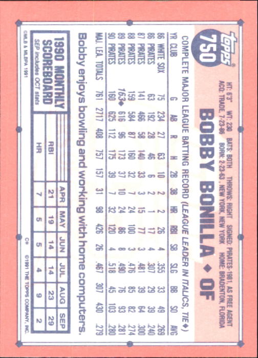B6824- 1991 Topps Tiffany Baseball Card #s 601-792 -You Pick- 15+ FREE US SHIP - Picture 279 of 355