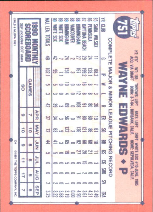 B6824- 1991 Topps Tiffany Baseball Card #s 601-792 -You Pick- 15+ FREE US SHIP - Picture 281 of 355