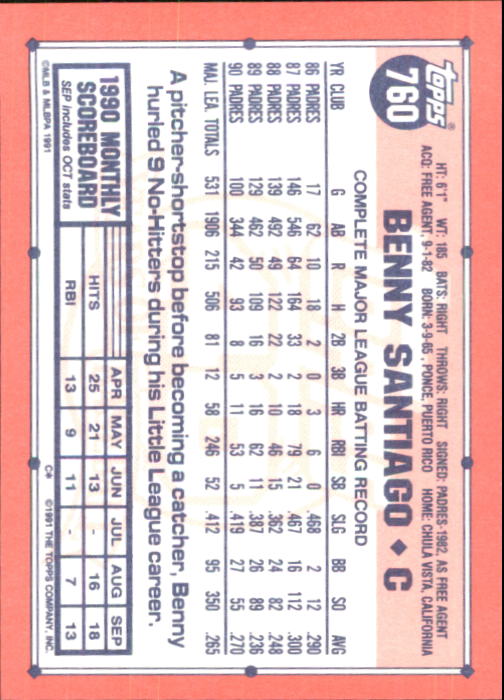 B6824- 1991 Topps Tiffany Baseball Card #s 601-792 -You Pick- 15+ FREE US SHIP - Picture 295 of 355