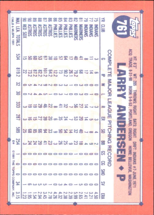 B6824- 1991 Topps Tiffany Baseball Card #s 601-792 -You Pick- 15+ FREE US SHIP - Picture 297 of 355