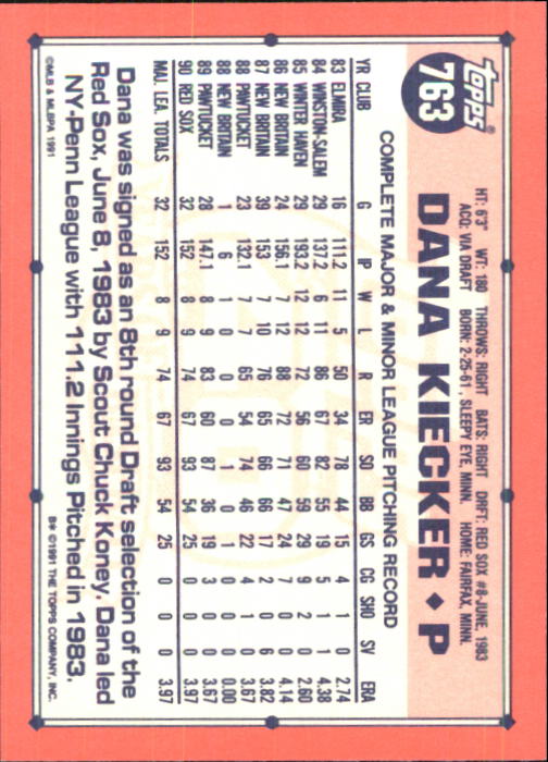 B6824- 1991 Topps Tiffany Baseball Card #s 601-792 -You Pick- 15+ FREE US SHIP - Picture 301 of 355