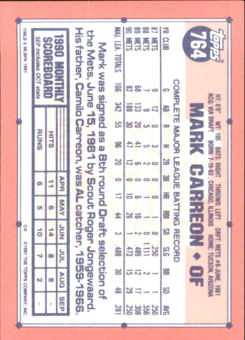 B6824- 1991 Topps Tiffany Baseball Card #s 601-792 -You Pick- 15+ FREE US SHIP - Picture 303 of 355