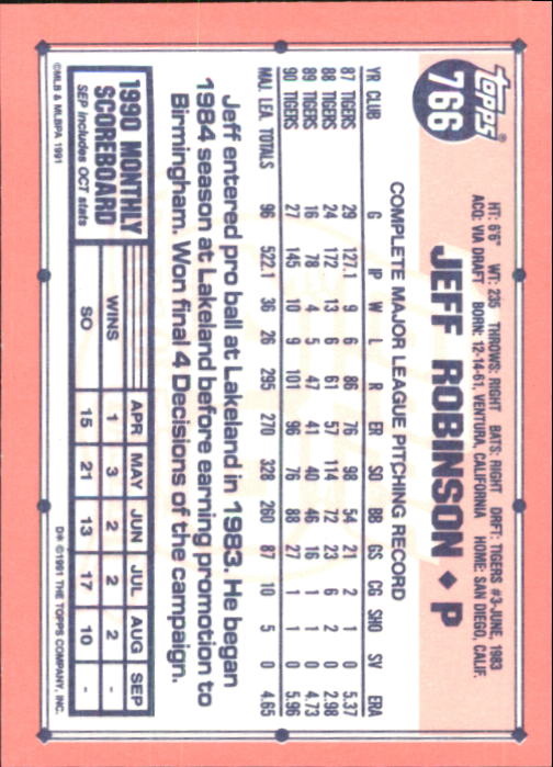 B6824- 1991 Topps Tiffany Baseball Card #s 601-792 -You Pick- 15+ FREE US SHIP - Picture 307 of 355