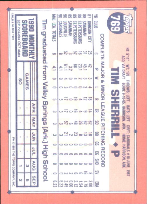 B6824- 1991 Topps Tiffany Baseball Card #s 601-792 -You Pick- 15+ FREE US SHIP - Picture 313 of 355