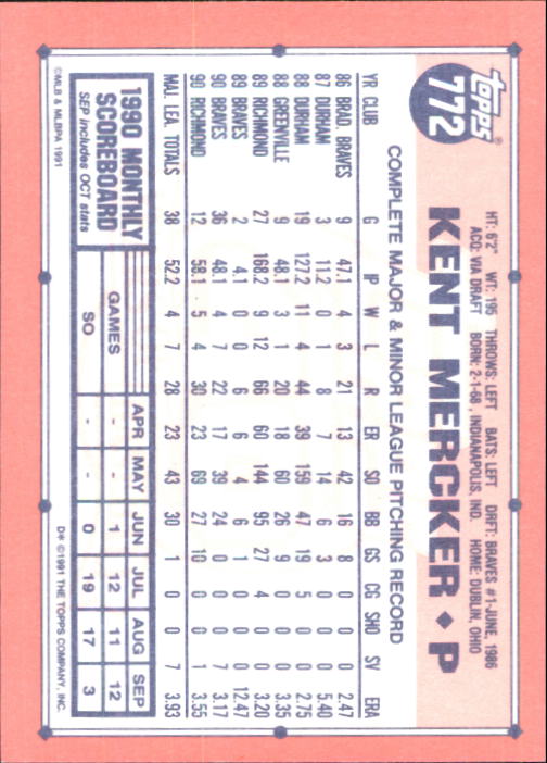 B6824- 1991 Topps Tiffany Baseball Card #s 601-792 -You Pick- 15+ FREE US SHIP - Picture 319 of 355