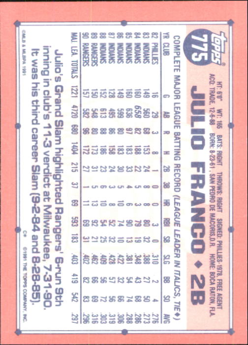 B6824- 1991 Topps Tiffany Baseball Card #s 601-792 -You Pick- 15+ FREE US SHIP - Picture 325 of 355
