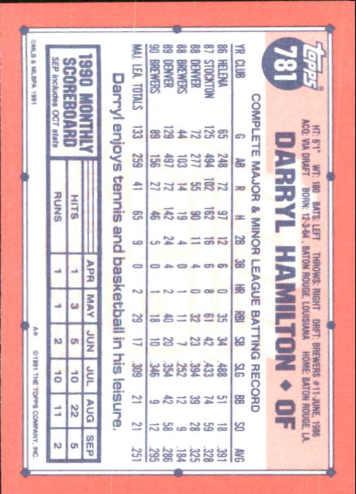 B6824- 1991 Topps Tiffany Baseball Card #s 601-792 -You Pick- 15+ FREE US SHIP - Picture 337 of 355
