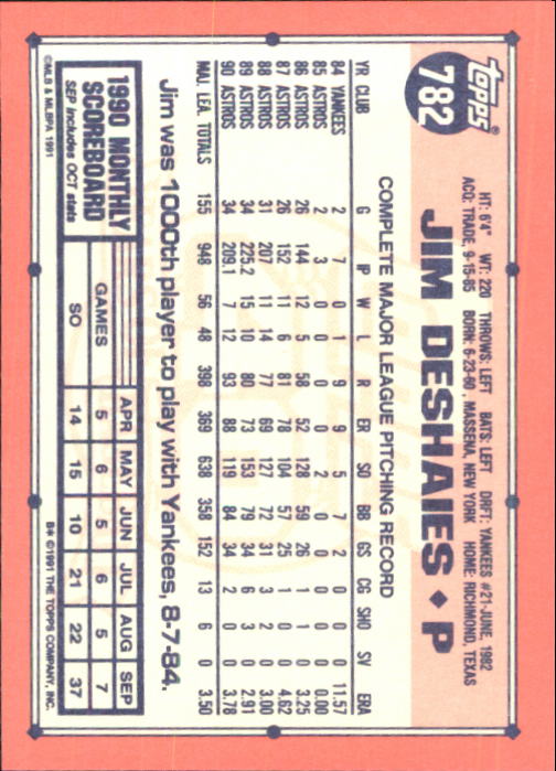 B6824- 1991 Topps Tiffany Baseball Card #s 601-792 -You Pick- 15+ FREE US SHIP - Picture 339 of 355