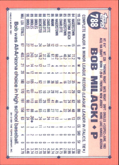 B6824- 1991 Topps Tiffany Baseball Card #s 601-792 -You Pick- 15+ FREE US SHIP - Picture 349 of 355