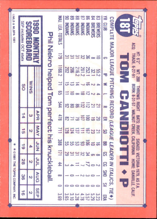 B1524- 1991 Topps Traded BB Karten 1-132 + Rookies -du Pick- 15 + Gratis US - Bild 35 von 261