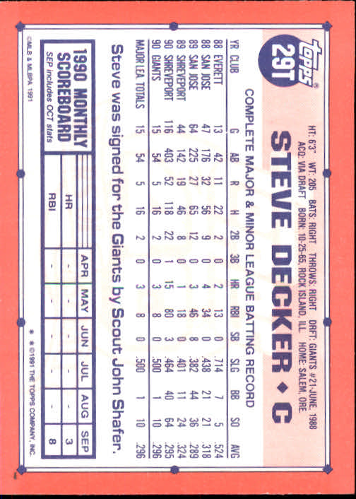 B1524- 1991 Topps Traded BB Karten 1-132 + Rookies -du Pick- 15 + Gratis US - Bild 57 von 261