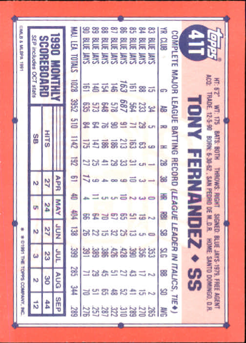 B1524- 1991 Topps Traded BB Karten 1-132 + Rookies -du Pick- 15 + Gratis US - Bild 81 von 261