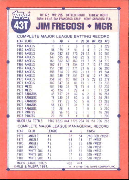B1524- 1991 Topps Traded BB Karten 1-132 + Rookies -du Pick- 15 + Gratis US - Bild 85 von 261