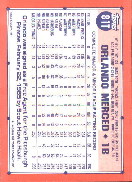 B1524- 1991 Topps Traded BB Karten 1-132 + Rookies -du Pick- 15 + Gratis US - Bild 161 von 261