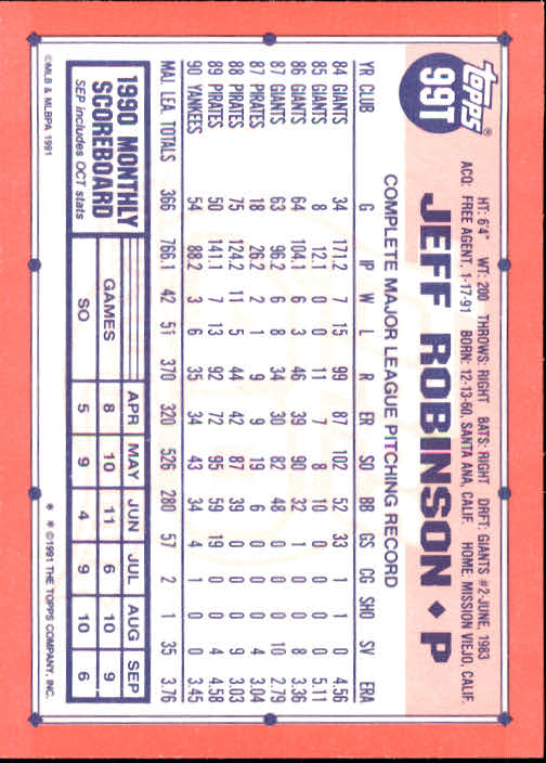 B1524- 1991 Topps Traded BB Karten 1-132 + Rookies -du Pick- 15 + Gratis US - Bild 195 von 261