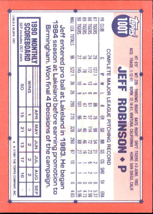 B1524- 1991 Topps Traded BB Karten 1-132 + Rookies -du Pick- 15 + Gratis US - Bild 197 von 261
