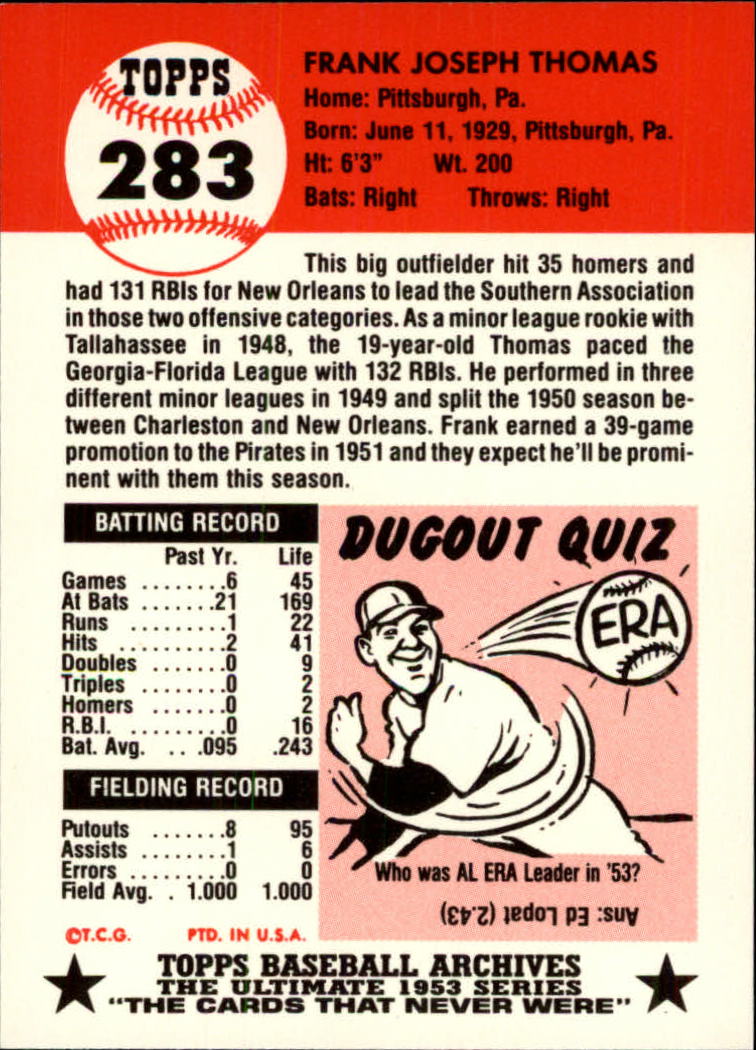 A1195- 1991 Topps Archive 1953 BB Karten 201-337 -du Pick- 15 + Gratis US Schiff - Bild 135 von 215